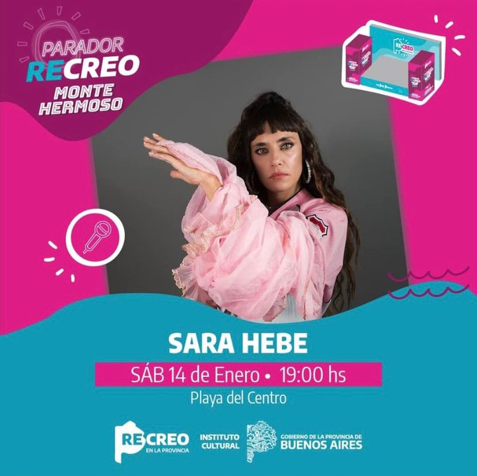 SARA HEBE SE PRESENTA EL SÁBADO EN MONTE HERMOSO